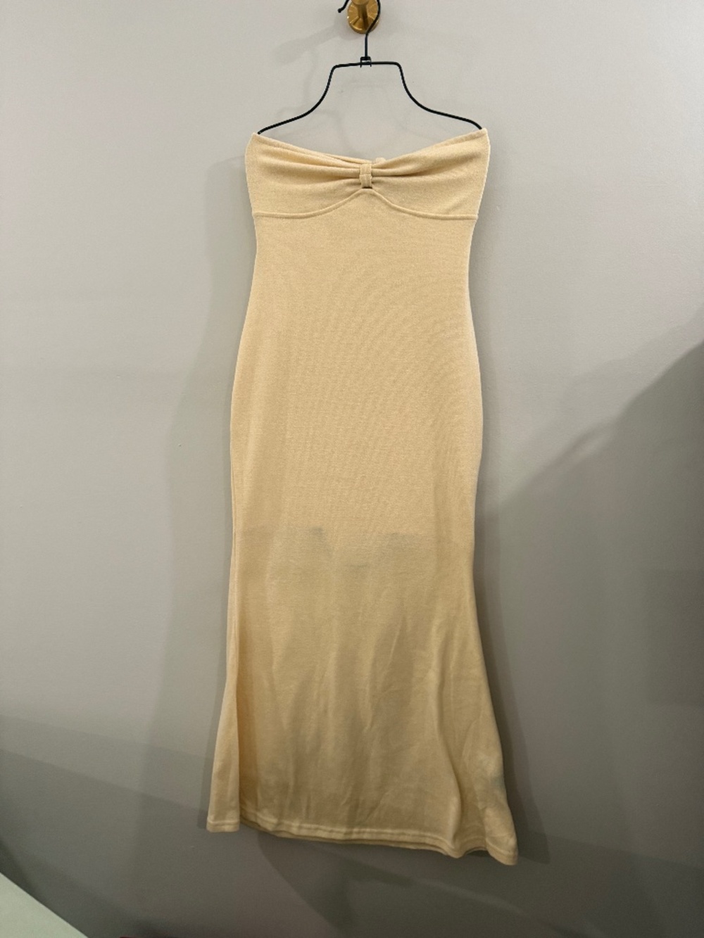 Pastel yellow tube top dress - sundress, fitting to the body